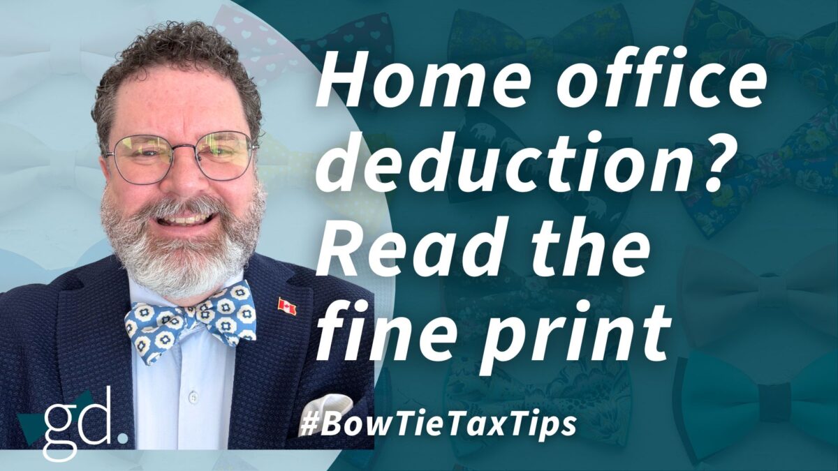 White male with short curly dark hair in glasses with a whitish beard, wearing a blue and white flowered bow tie, blue shirt and blue jacket talking about Deducting home office expenses.